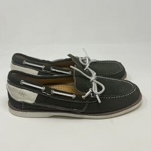 Ernest Hemingway Boat Deck Shoes Mens 12 M Green Suede White Leather Casual